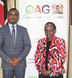Kenyan Auditor General Ms. Nancy Githungu on Friday hosts her Somali Counterpart Ahmed Gutale in Nairobi.